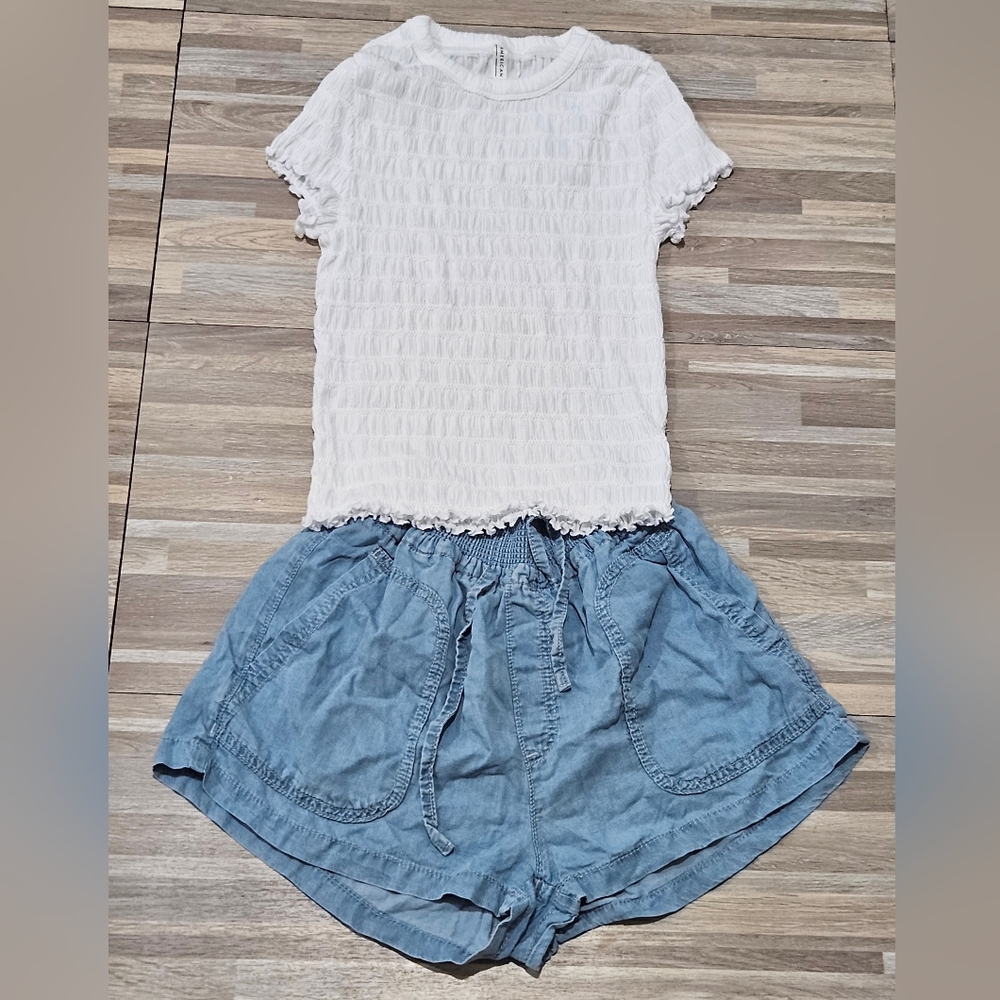Love Tree High Waist Blue Shorts
